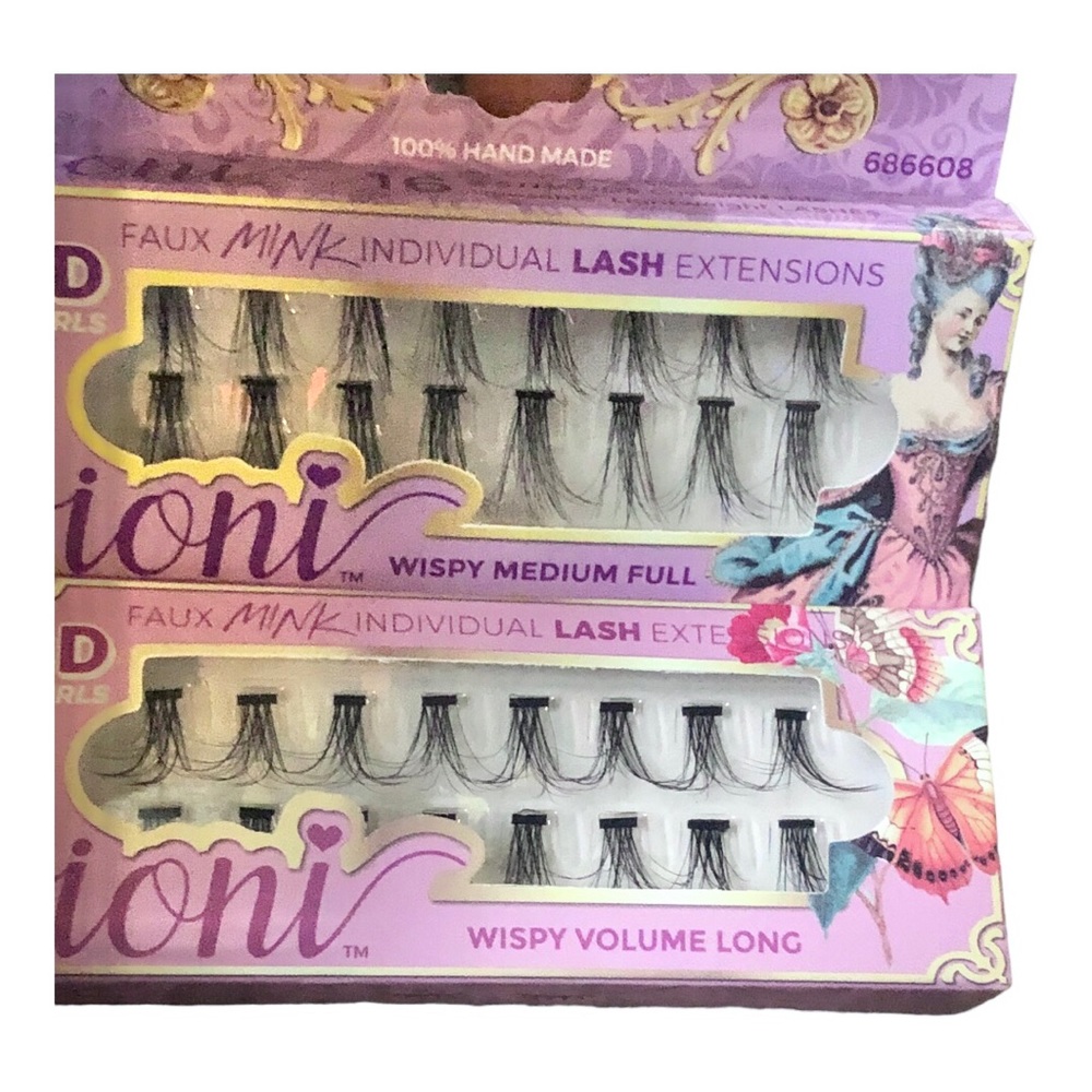 FREE 32 piece faux mink wispy volume long & medium full‎ individual lashes new